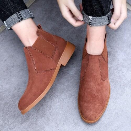 ZEEKSON Martin boots mens new British style high-top Korean fashion casual mens warm flat-bottom non-slip tooling boots