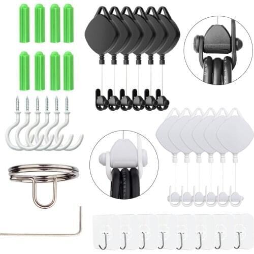 6pcs/3Pcs Data Cable Hook Kit Simple Intelligent Cable Cord Manager Tool VR PC Cable Hook For Oculus Quest2/HTVive/ Rift S/PS