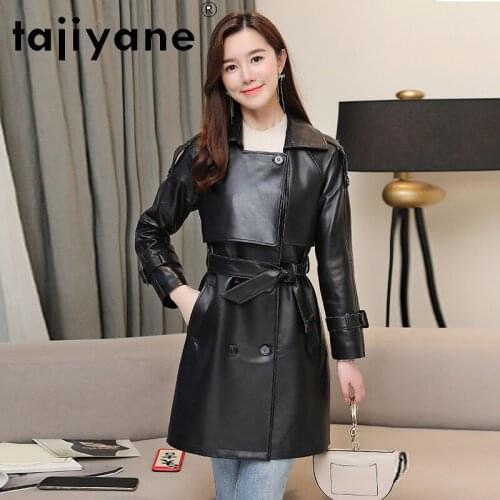 Real Sheepskin Jacket Women Genuine Leaher Clothes for Womens 2021 Spring Long Windbreaker Sheepskin Coat Mujer Chaqueta TN2775