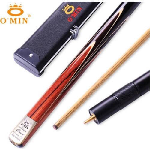 O'MIN Billiard Snooker 3/4 Cue/One Piece Cue Handmade 10mm Tip Advanced Ash Pass Split with Case Professional Black 8 Hardness