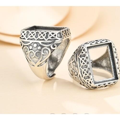 13*18mm 925 STERLING SILVER Semi Mount Bases Blanks base blank Pad men ring Setting set jewelry findings (without stone) A5331