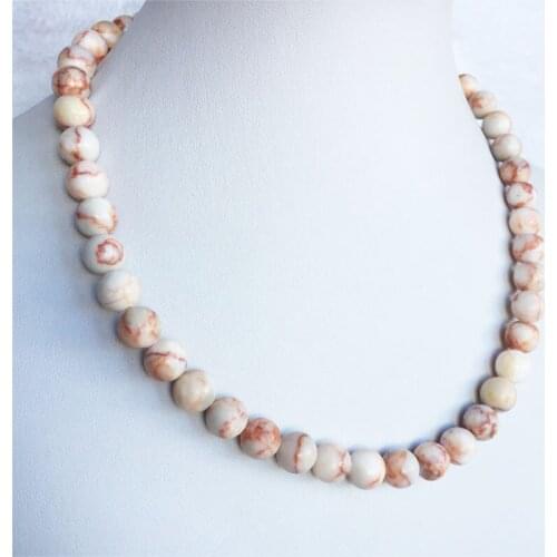 Brazil Red Web Jasper Necklace Women Natural Stone Jewelry Choker Luxury Girl Gift New Fashion Cute Chain