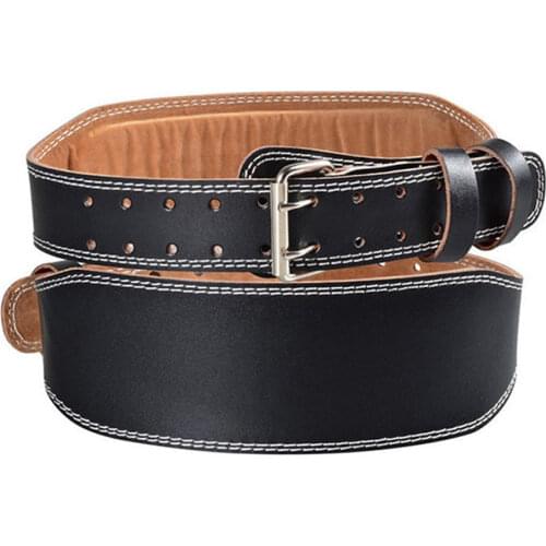 Men Women Faux Leather Weight Lifting Belt Double Prong Power Waistband Gym Bodybuilding Workout Lower Back Lumbar Support