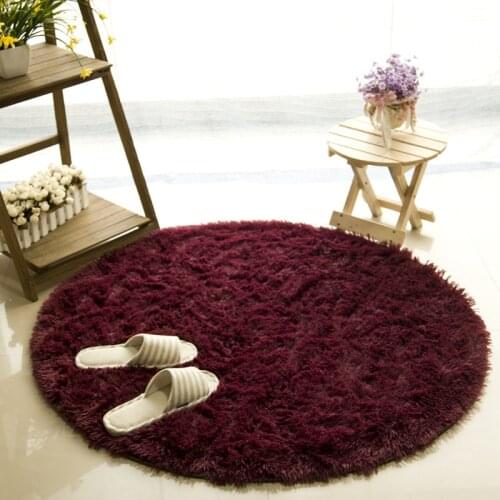 Pink White Circle Yoga Cushion Solid Computer Cushions Rugs Round Carpets For Living Room Lovely Bed Rug 60-160cm Tapete