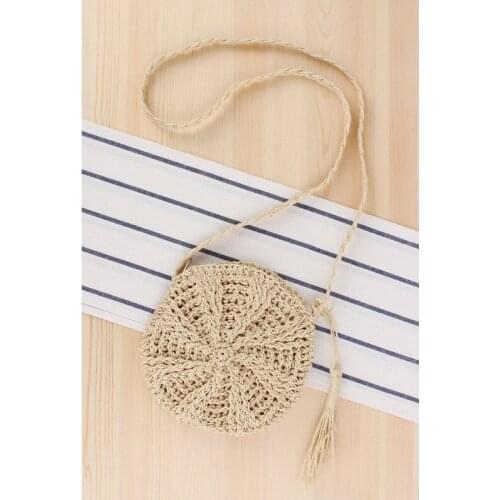 Yesetn Bag 04112021 Ladies tassel worn straw bales manual single shoulder weave summer beach bag