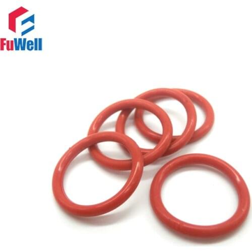 20pcs 3.5mm CS O Ring Seals Red Silicon O Ringen Seal Gasket OD 41mm-80mm High Temperature Resistance O Type Ring Sealing Washer