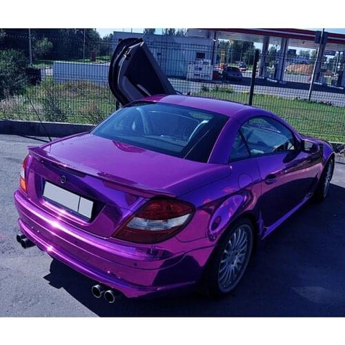 10/20/30/40/50x152cm High Stretchable Purple Chrome Mirror Vinyl Wrap Sheet Roll Film Car Sticker Decal