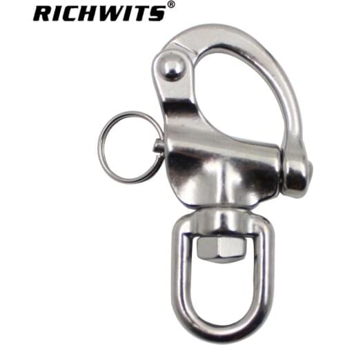 Stainless Steel Rotary Spring Hook Quick Release Boat Chain Eye Shackle Swivel Bracket Snap Hook Hardware