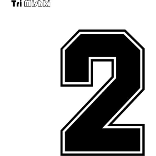 Tri Mishki HZX1182-2# racing number 2 helmet decals car sticker funny Vinyl Decals Motorcycle Accessories Stickers