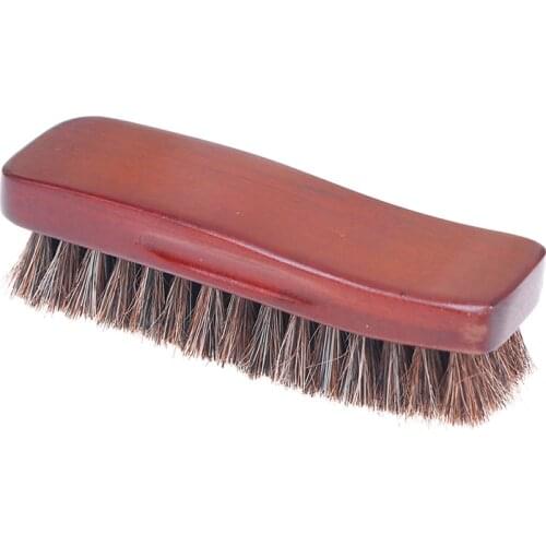 1PCS Shine Polish Brush Natural wood Bristle Horse Hair Shoe Boot Brush Care Clean
