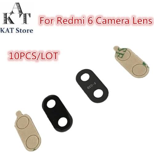 10PCS For Xiaomi Redmi 5 5A 6 6A Rear Back Camera Lens Glass With A Sticker Replacement Parts