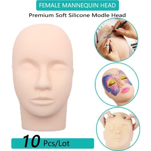 10 Pcs/Lot Silicone Training Mannequin Flat Head Makeup Practice Eyelash Lashes Extension Beauty Eye Lashes Eyelash Extensions