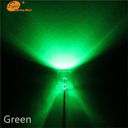 1000PCS green Led 5MM Flat Top Wide Angle Urtal Bright Light Bulb Lamp F5MM Emitting Diodes Active Components