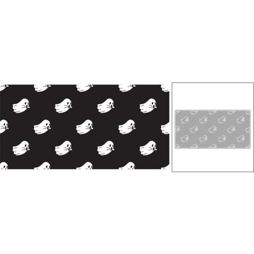 2020 New Halloween Rectangle Background Metal Cutting Dies Ghost Pattern Die Cut Scrapbooking For Craft Card Making no Stamp Set