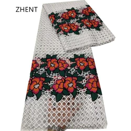 2021 Late High Quality African Nigerian Tulle Lace Fabric Embroidery Prom Dress Organza Wedding Party Cotton 5 yard DP-180