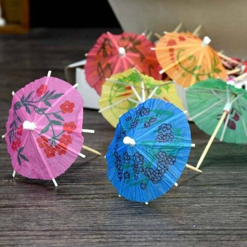 30 Pcs Cocktail Umbrella Stick Decorations Hawaiian Tropical Party BBQ Fruit Creative Party Pick Decoration