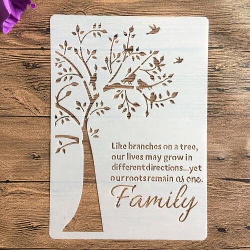 A4 29 * 21cm life Tree Mandala DIY Stencils Wall Painting Scrapbook Coloring Embossing Album Decorative Paper Card Template