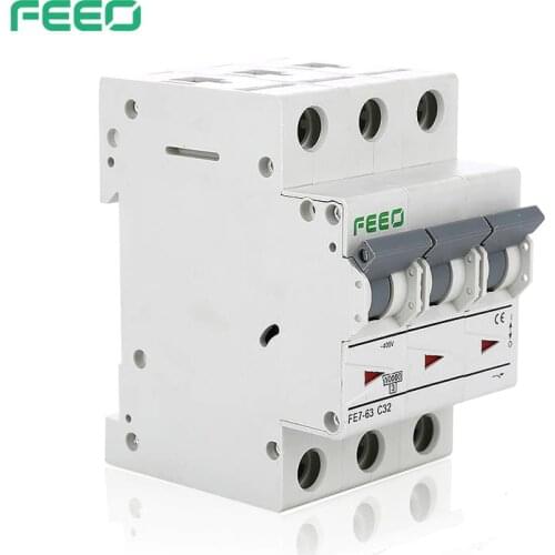 FEEO FE7-63 3P 400V 6A 10A 16A 20A 25A 32A 40A 50A 63A MCB Miniature AC Circuit Breaker