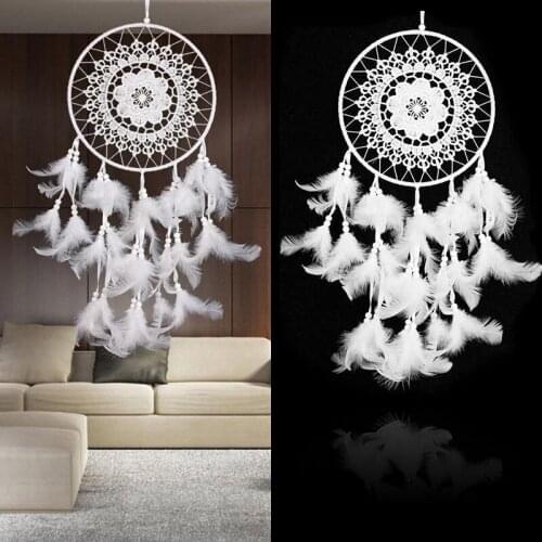 JX-LCLYL White Handmade Dream Catcher Wall Hanging Decoration Ornament Craft Gift