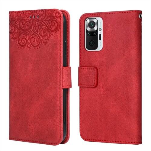 For Xiaomi Redmi Note 10 Pro Global Flower Embossing Case Coque for Redmi Note 10 Pro Global Wallet Flip Leather Case Cover