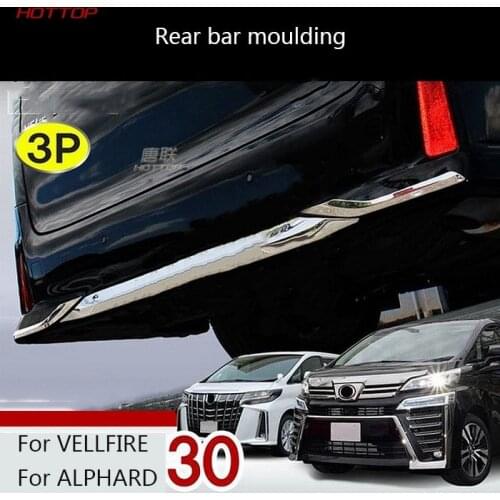 For Toyota Alphard Vellfire 30 Series 2015-2020 Rear Stainless Steel Surrounding Rear Bumper Decorative Strip