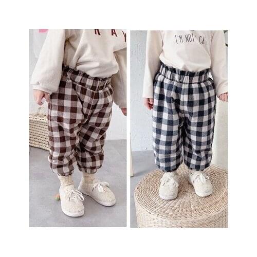 2020 Childrens Winter Clothes New Childrens Korean Plus Velvet Casual Pants Baby Girl Autumn Trousers Winter Warm Harem Pants