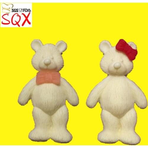 Boy / girl Baby Bear modeling fondant mold, practical Silicone Molds Cake Mould Baking Tool Molds for Fondant CHOCOLATE SQ16100