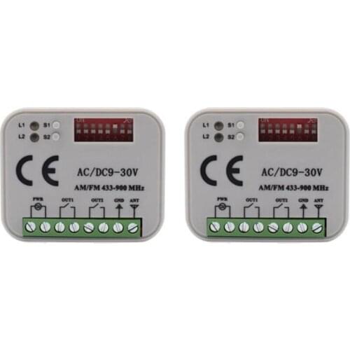 HFES 2Pcs RX MULTI 300-900MHZ AC DC 9-30V Receiver Set for BENINCA BERNER HORMANN MARANTEC Remote Control 433Mhz
