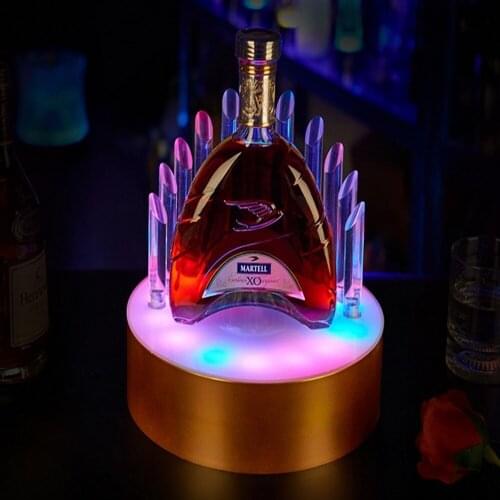 Creative rechargeable LED Luminous Beer Wine Bottle Holder Glowing Champagne Cocktail Drinkware Holder for bar disco party decor