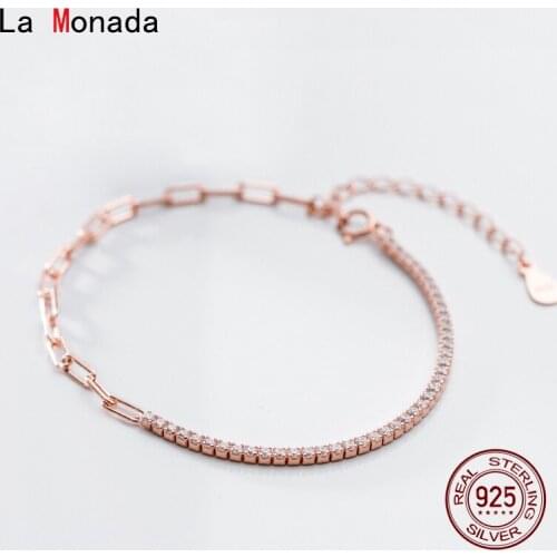 La Monada Bracelets For Women Silver 925 Sterling Silver Fine Real Silver 925 Jewelry Bracelet Inlay Chain Womens Bracelet