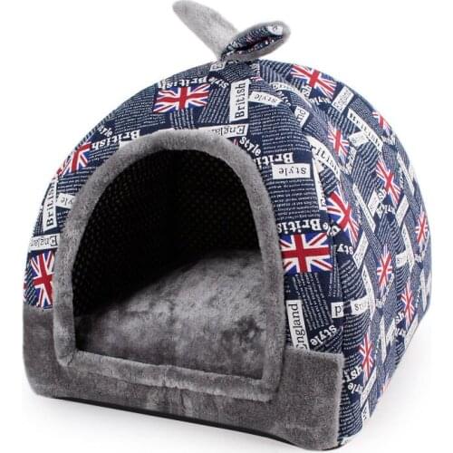 Hot Fleece Pet Bed House Soft Pet Yurt Home Dog Bed Puppy Dog Kennel For Dog Cat Small Animals Dog House With Mat Chihuahua S