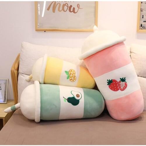 Cute Milk Tea Plush Toy Stuffed Pillow toys fruit milk tea cup Soft toy Toys house office decorations gifts for children adults