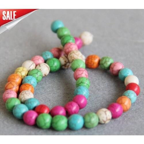 Min Order1) 8mm New Natural Multicolor Turkey Stone Beads Stripe DIY Stone Loose Beads Ornaments 15inch Jewelry Making Design