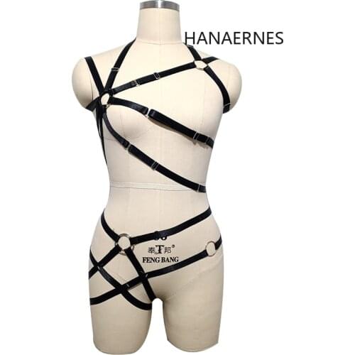 Fashion Harness Women Sexy Lingerie Bodysuit Sexy Underwear Gothic Dancing Carnival Adjustable Body Harness Set