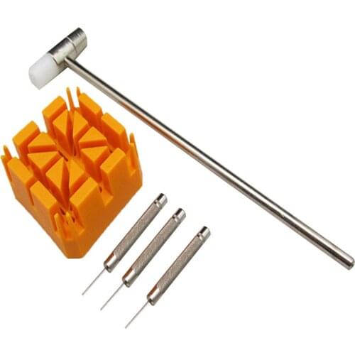 Watch Band Link Remover Repair Tool Kit Set Watchmaker Watch Band Link Repair Remover Tool Hammer Punch Pin Strap Holder Kit
