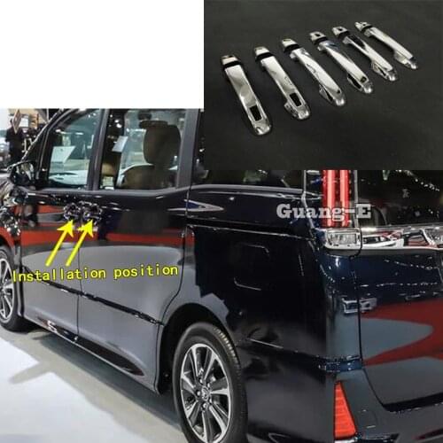For Toyota Noah Voxy 80 Series 2014 2015 2016 2017 2018 Car Sticker Cover Protect Detector Frame Lamp Trim Door Handle 12pcs