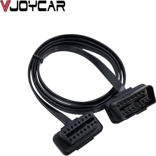 OBD2 OBD Cable OBDII Extension Cable 16Pin ELM327 Male To Female Elbow Diagnostic Scanner Connector For p10 A100 Hud 100cm Flat