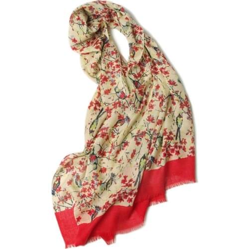 Silk cashmere vintage printed womens fashion boutique thin scarf shawl pashmina small fringed patchwork color 65x182cm