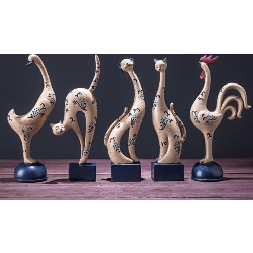 RESIN FIGURINES HOME ORNAMENTS LOFT HOME OFFICE STYLISH LIVING ROOM STUDY ROOM TABLETOP ART GIFT CAT/DOG/DUCK DECORATION CRAFTS