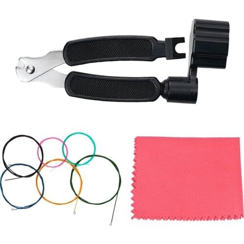 Durable Classical Guitar Colorful Nylon Strings with 3 In 1 Guitar String Tool & Cleaning Cloth