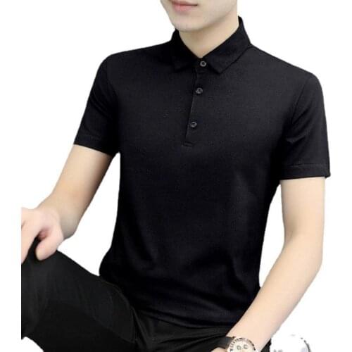 Simple Lapel Shirts Cozy Sweat-absorbable Casual Workout Sports T-shirt Short Sleeve Men Golf Sports Tee shirt for Work