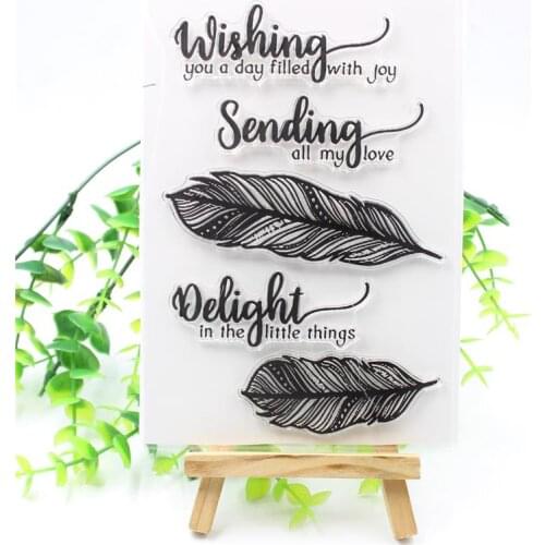 Feather Transparent Clear Silicone Stamps for DIY Scrapbooking/Card Making/Kids Christmas Fun Decoration Supplies 404