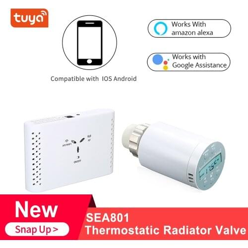 SEA801-WIFI Thermostat Temperature Controller Heating and Accurate TRV Thermostatic Radiator Valve programmable Voice Controller