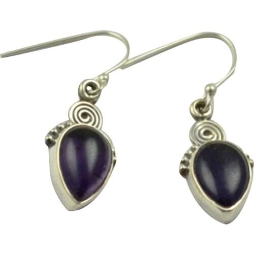 LoveGem Genuine Amethyst EARRINGS 925 Sterling Silver, 34.7mm, AE2401