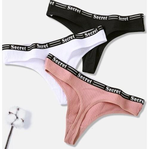 Morna 3PCS/1pc Cotton Sexy Women Thong Fashion Letter G-string Sport Cotton Underwear Underpants Female Lingerie Wholesale