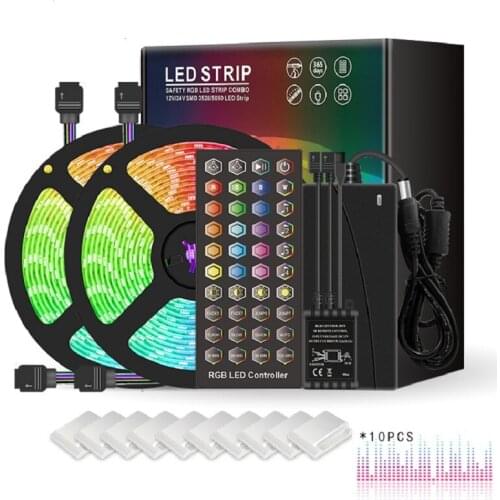 12V Led Strip Lights Set Smart Wifi Control RGB Lightings Led Color DC Waterproof Bedroom Room Decoration Flexible Ribbon Light