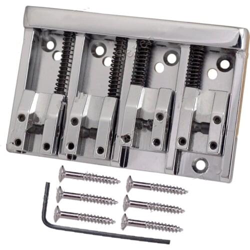 Vintage 4 String Saddle Bass Bridge or Strings through body 2 Colors for Choose guitar accessories parts Musical instrument