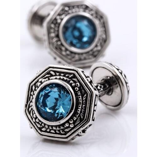 KFLK high quality mens shirts cufflinks two-headed retro black cuff button wedding gift button 2020 new products