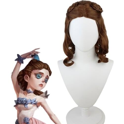 Identity V Perfumer Vera Nair The Red Shoes Brown Curly Wig Cosplay Costume Heat Resistant Synthetic Hair Women Party Wigs