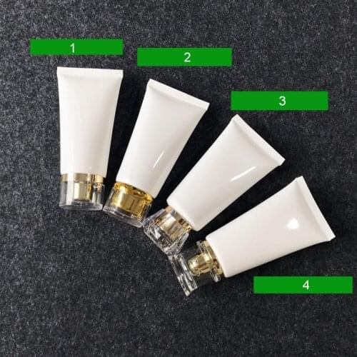 300pcs/lot 50g empty white plastic soft tube for cosmetics packaging,50ml sample container bottles ,cream cosmetic container